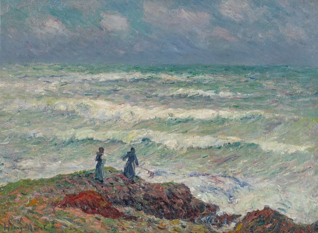 'Bad weather, coast of Finistère.' Of all the members of the Pont-Aven School, Henry Moret was the most faithful to the area. He first visited there in the 1880s and, in 1896, settled permanently in the small fishing village of Doëlan, between Pont-Aven and Lorient. Moret was…