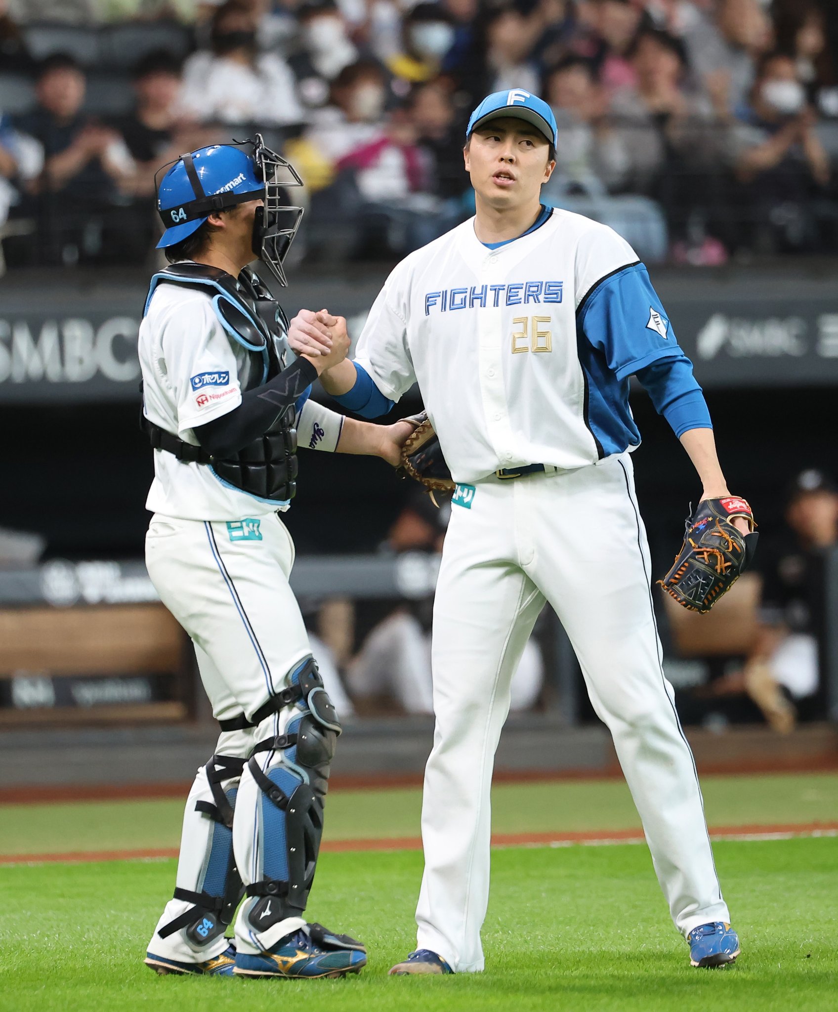 北海道日本ハムファイターズ - 日本ハムファイターズ　田宮裕涼　x 田中正義　ペアクッション 新品未開封】日本ハムファイターズ 田宮裕涼 x 田中正義 ペア