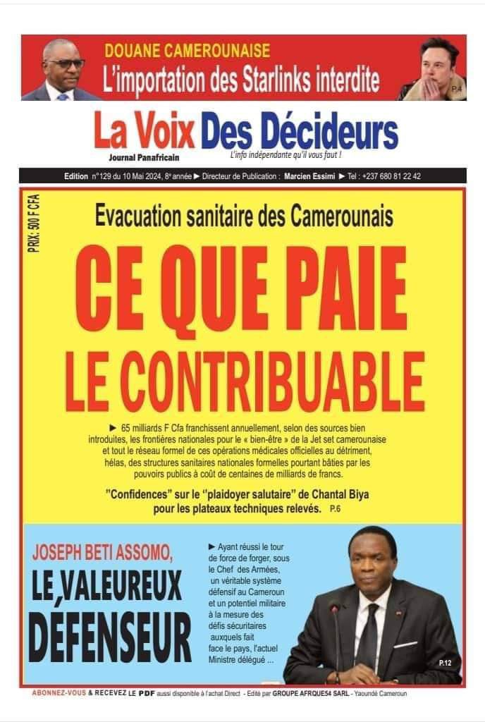 65 milliards FCFA (montant annuel) pour des évacuations sanitaires dans un pays où le ministre de la santé @DrManaouda se vante de ses exploits d’avoir une CSU effective!! Donc ils ont le meilleur système de santé mais ils vont quand même en évacuation sanitaire ? Qui est fou?