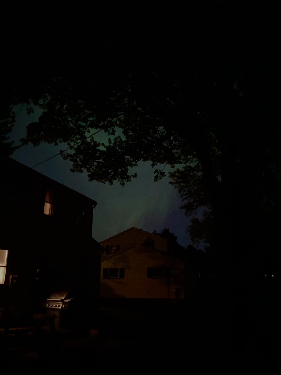 Aurora visible outside my home in Rochester, NY. Decent makeup for missing the full solar eclipse experience cause of the clouds. #Auroraborealis #RochesterNY #Nature (Yes these are slightly edited as light pollution is a thing. I was able to see it decently with my actual eyes)