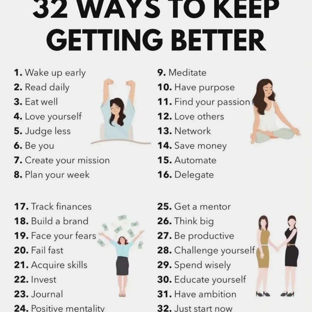 32 WAYS TO KEEP GETTING BETTER