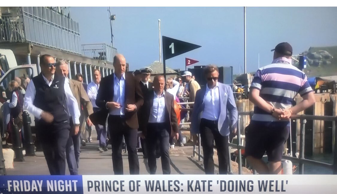 It’s interesting that Prince William has been getting some of his engagements covered on televised news either if he purposefully scheduled it to clash with the Sussexes doing something or if he tells someone on the engagement that “Kate is doing well.” She was due back to work…