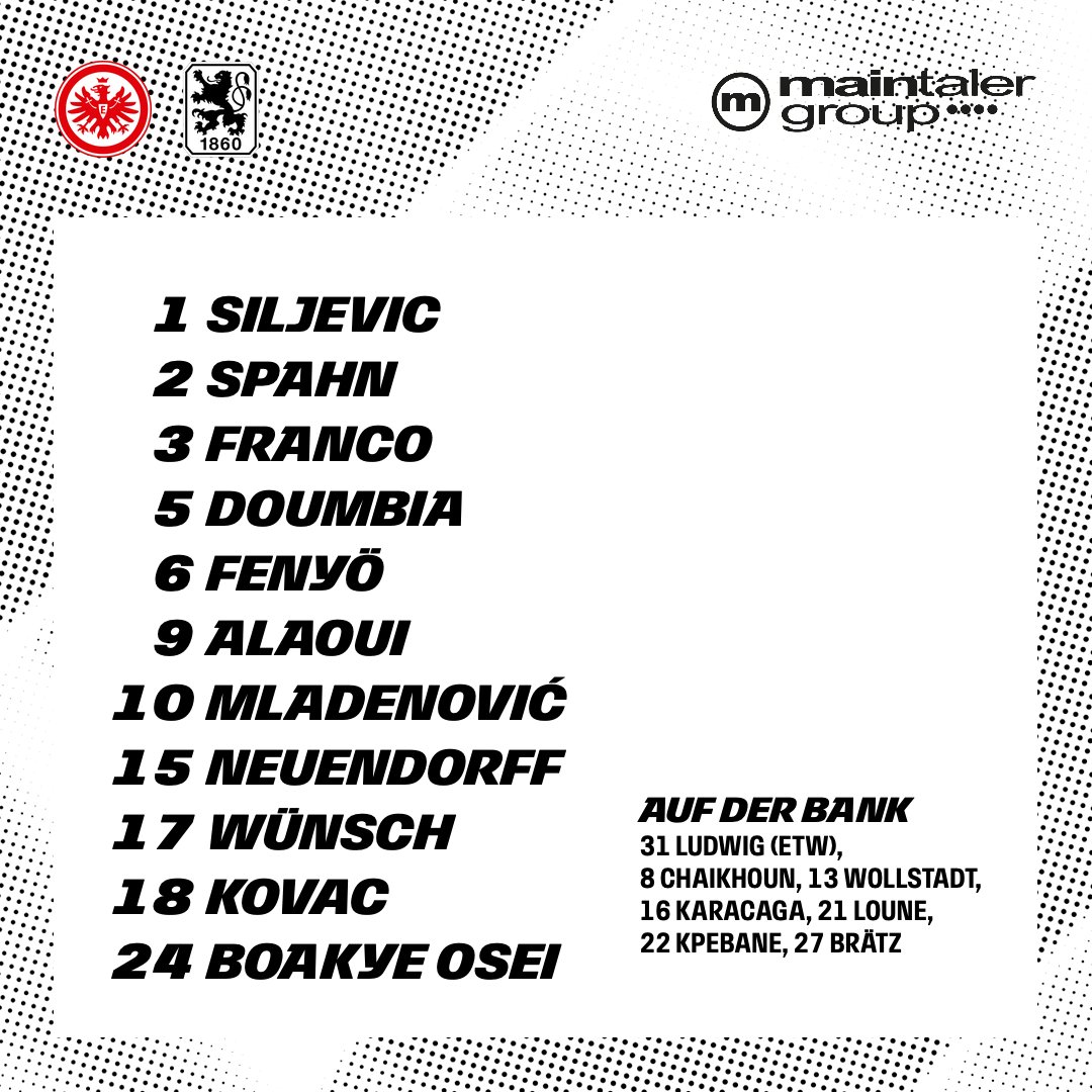 Mit dieser 1⃣1⃣ startet unsere #sgeU19 in das letzte Ligaspiel gegen @TSV1860 🦅 Um 11 Uhr rollt der Ball! 👊
_____
#SGE | #SGETSV