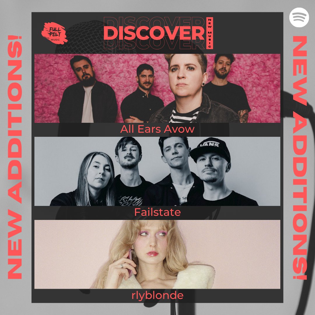 NEW ADDITIONS to our 'Discover' New Music Playlist! @AEAOfficial - 'Bird on a Wire' @failstate_band - 'Lifeguard' @rlyblonde - 'Dumb Blonde' Listen, Follow & Discover your new favourite act 👇 tinyurl.com/5n748y5k