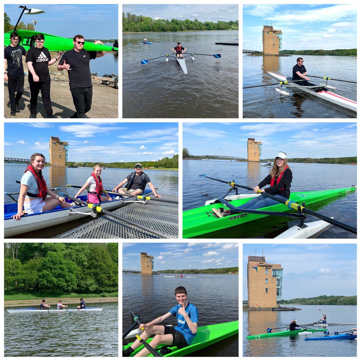 A perfect day of #CommunityRowing with 2 fantastic squads from @FPSMotherwell & @BellshillA All 13 participants made great technical progress whilst having fun in the sun @NLActiveSchools @SP_RC1 @ScottishRowing @active_nl @sportscotland