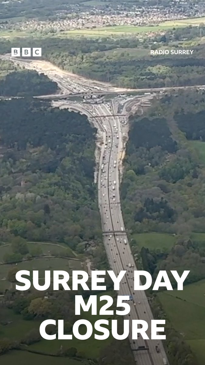 It's #SurreyDay - but don't forget that it is also the day that the M25 in Surrey is closed both ways. More here: bbc.in/4av90Vj