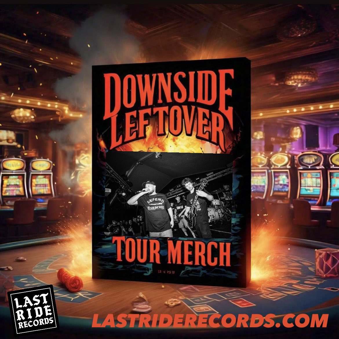 downsidenchc's tweet image. Leftover merch from our highly successful tour with @restrainorderhc online now. Including our best selling embroidered crewneck. 

lastriderecords.com/collections/do…

And before any of you ask, no we did not make this image using Meta AI