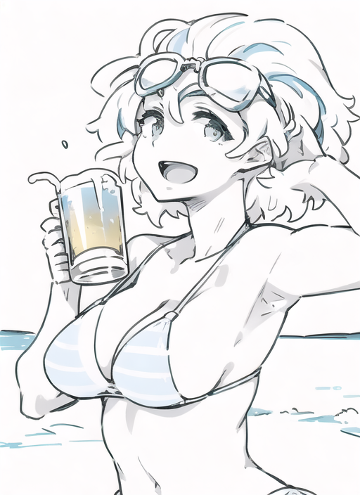 ビアカレンダー絵 線に迷っているので手描きのラフをもとにAIにアイデアを出してもらい参考にする こういう補助的な使いかたはもうけっこう行けそうな気がするな 