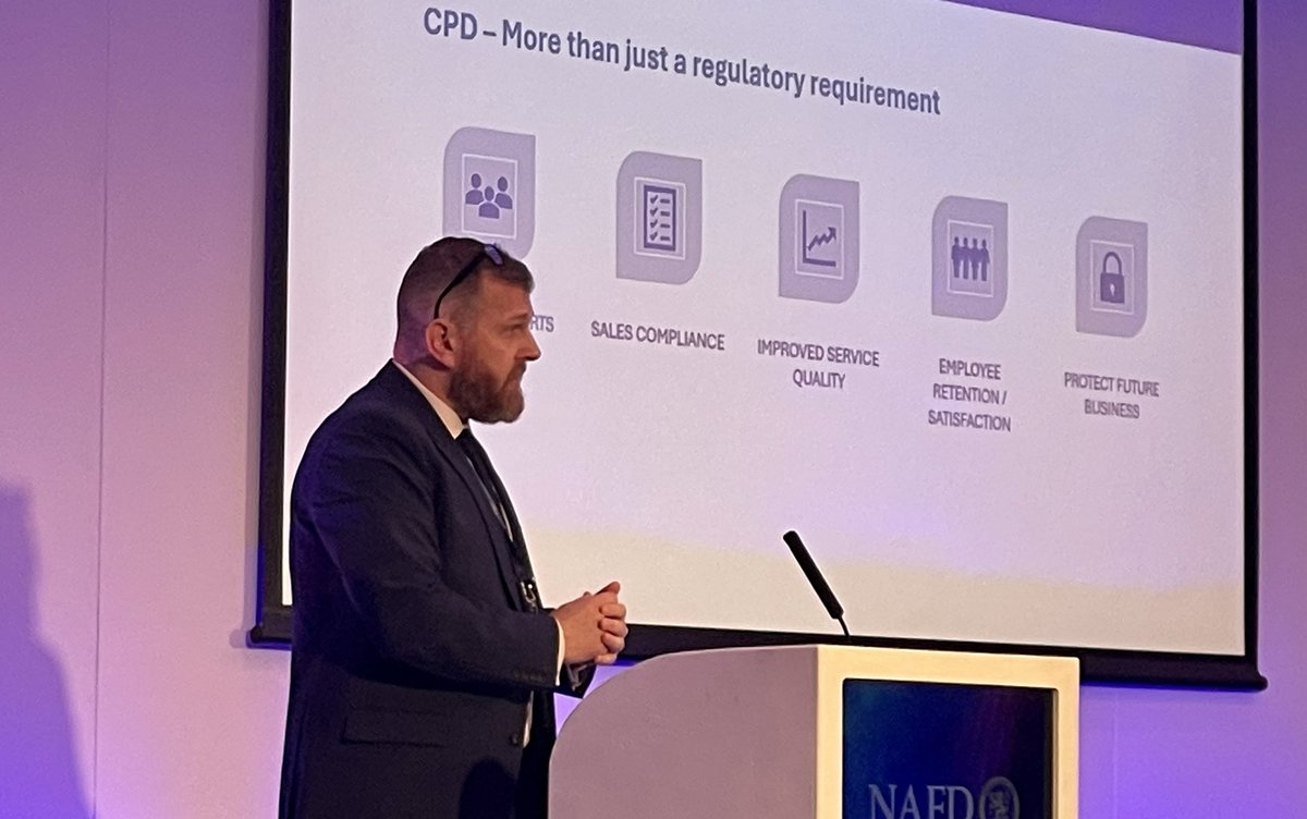 We start the #Education Day at NAFD Conference with @Ecclesiastical speaking about the #CPD options to support #funeral directors in meeting @TheFCA requirements. Today’s education sessions are eligible to be counted and CPD points will be allocated to attendees.