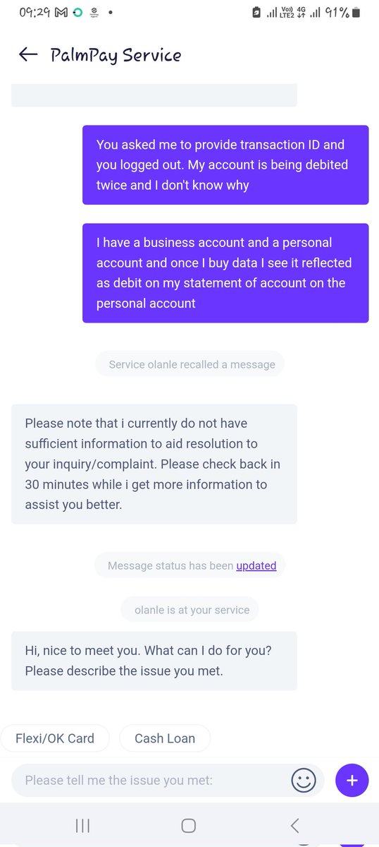 @palmpay_ng why is a transaction I made on my business account reflecting on my personal account?
I bought data with my business account and it is reflected in the statement of my personal account. I have tried using the live chat on the app and I am not getting any response