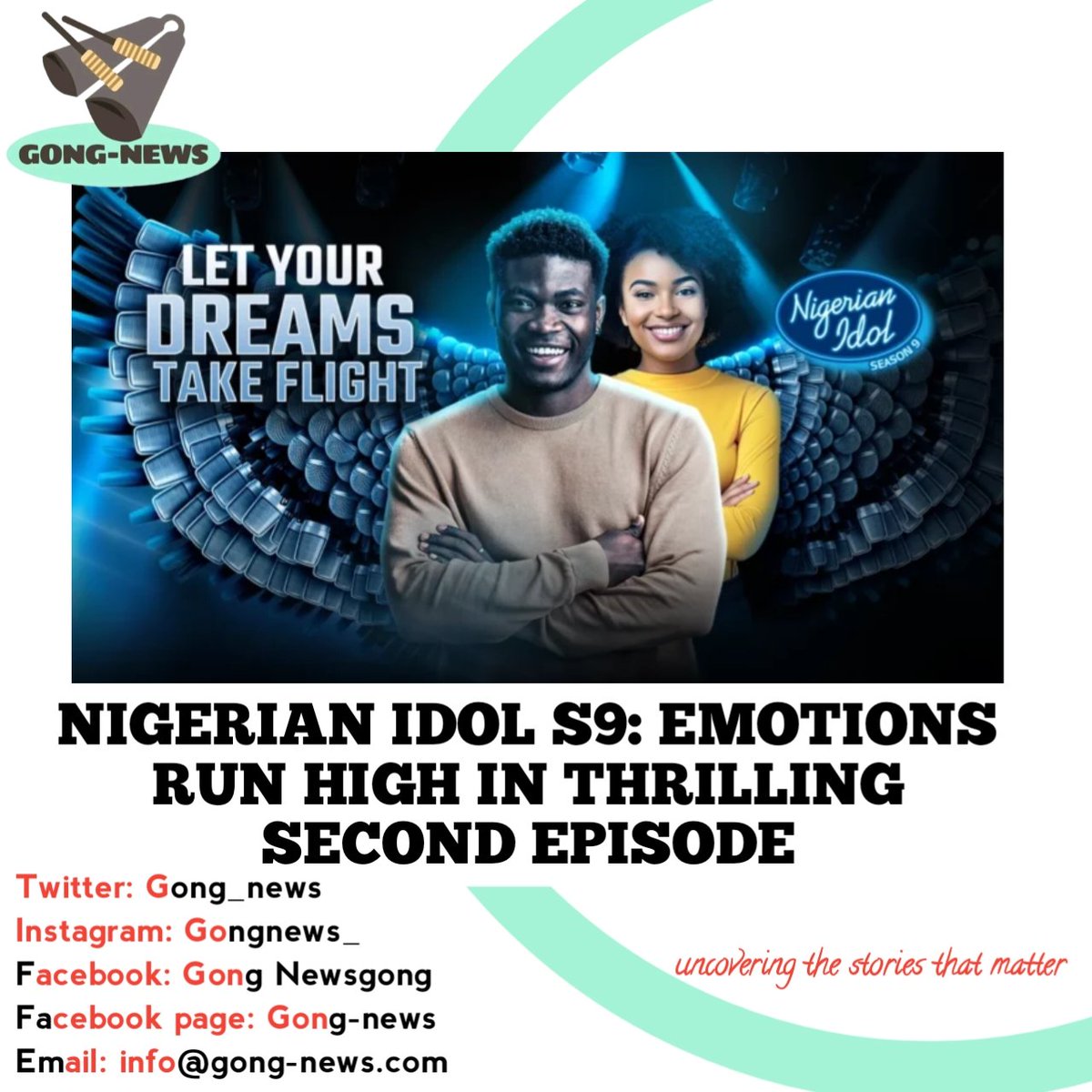 Nigerian Idol, the music talent show has never solely been about showcasing vocal talents but also about sharing the touching stories behind each performance
#Gong Newsgong #Gong-news #info@gong-news.com #trending #NewsUpdate  #newspaper #LatestNews  #LatestUpdates #NewsInNigeria