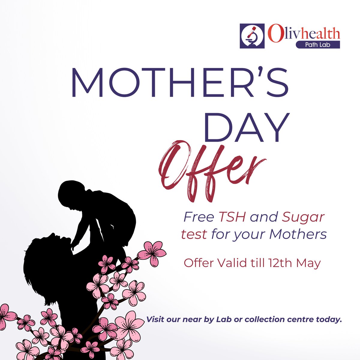 Show your love for Mom this Mother's Day with a gift that truly cares for her health. Treat her to a free TSH and Sugar test at our nearest lab or collection centre. Because her well-being is the best gift of all.

#olivhealthpathlab #Mothersday2024 #healthcheckup #momcare