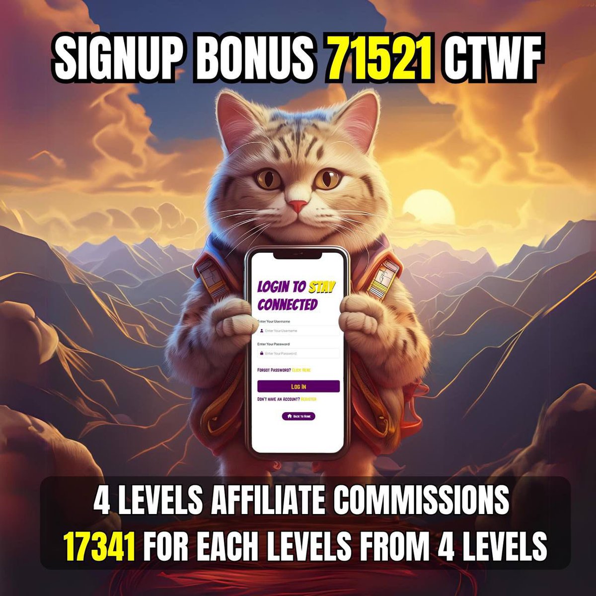 CatwithfishCTWF's tweet image. 😸Congratulations 🥂All #CTWF holders 

Your Wait is Over CATWITHFISH (CTWF)  Airdrop is Live 😸😸

Signup and Get 71521 FREE $CTWF😸

catwithfish.live

Copy Your Referral Link and Share on Social media Earn 17341 from 4 Levels 😸 

Must tag your 2 friends