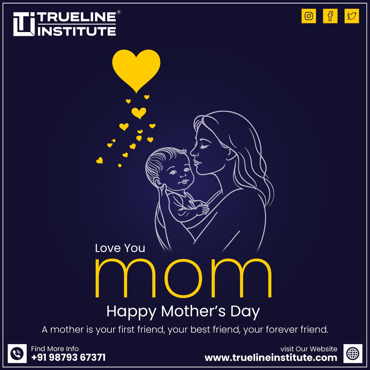 📢 Happy Mother’s Day | Trueline Institute
☎️ +91 98793 67371
🌐truelineinstitute.com
📧truelineinstitute@gmail.com
#truelineinstitute #institute #itcourses #happymothersday #momlove #motherhood #thankyoumom #bestmomever #momsarespecial