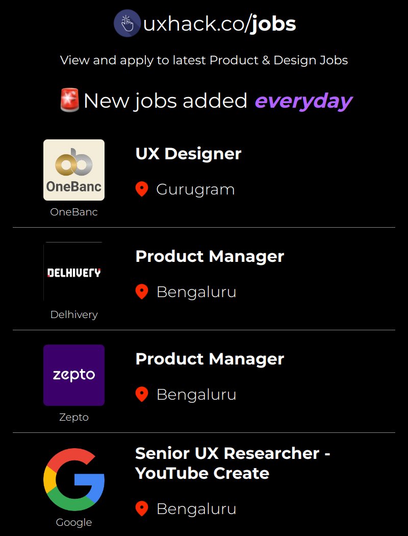 Curated product and design jobs for this week

Visit l.uxhack.co/qKIdXf for more

Follow us for weekly updates
#pmjobs #designjobs
