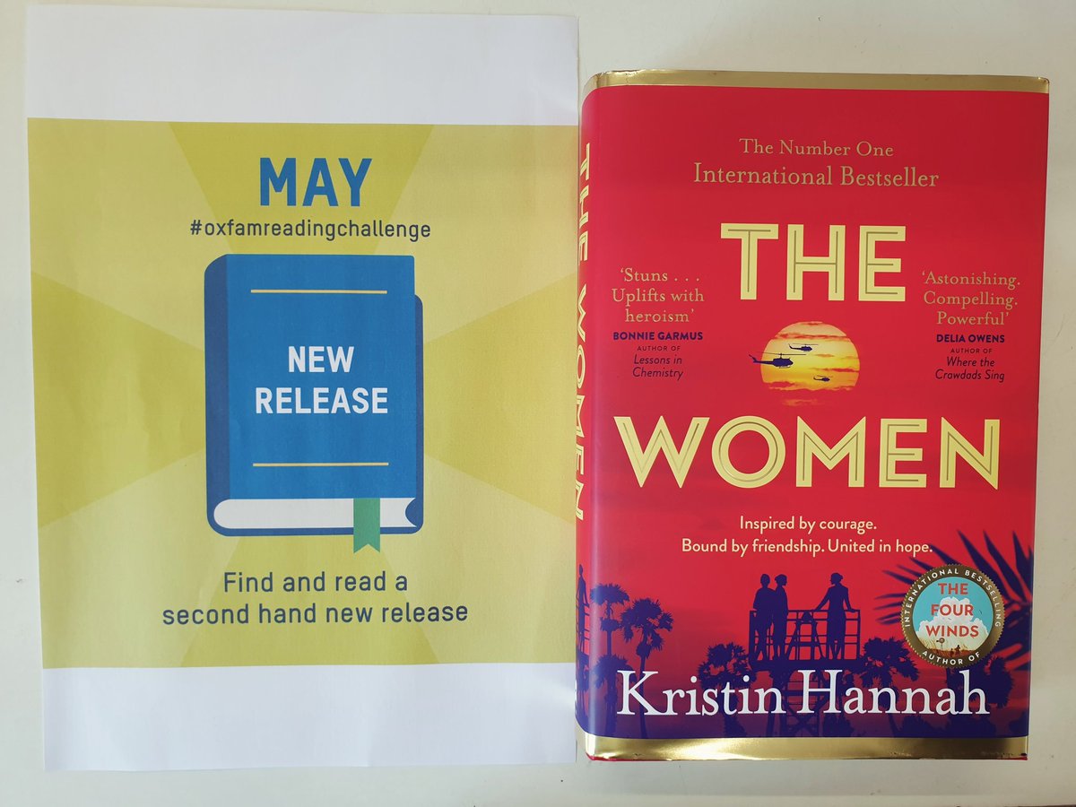 The #OxfamReadingChallenge theme for May is 'New Releases' so we'll be sharing the great titles that get donated to our #bookshop! 'The Women' by #KristinHannah was added to our 'New Arrivals' section yesterday! Come for a browse at #Oxfam #Books #Harpenden at 5, Harding Parade!