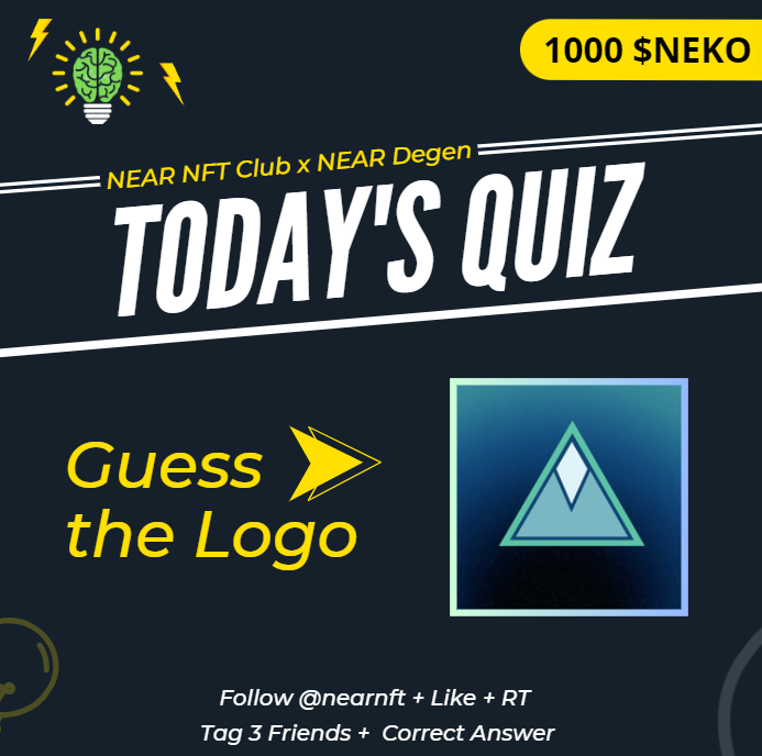 Quiz Alert - 1000 $NEKO 

To Win 🏆
▹ Follow <a href="/NearNft/">NEAR NFT • News Club (22K)</a> 
▹ Guess the Name of the Project
▹ Like + RT + Tag three Friends

⏲️24 Hr.