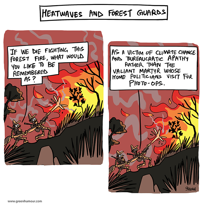 Forest guards- among the most neglected victims of climate change and heatwaves. Green Humour for @TheHinduMag . Join my Substack newsletter on greenhumour.substack.com to receive Green Humour in your inbox.