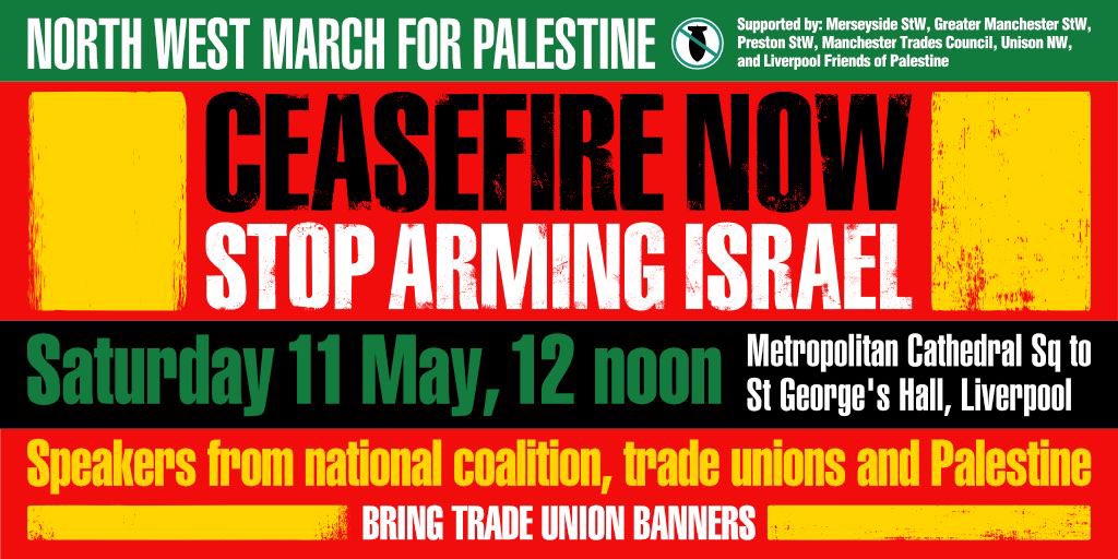 Us. Today. Liverpool, Manchester, Lancashire coming together. We’re going to match up to the student encampment then with them into Liverpool ✊🏽🇵🇸Free Palestine #GazaCeasefire #StopArmingIsrael