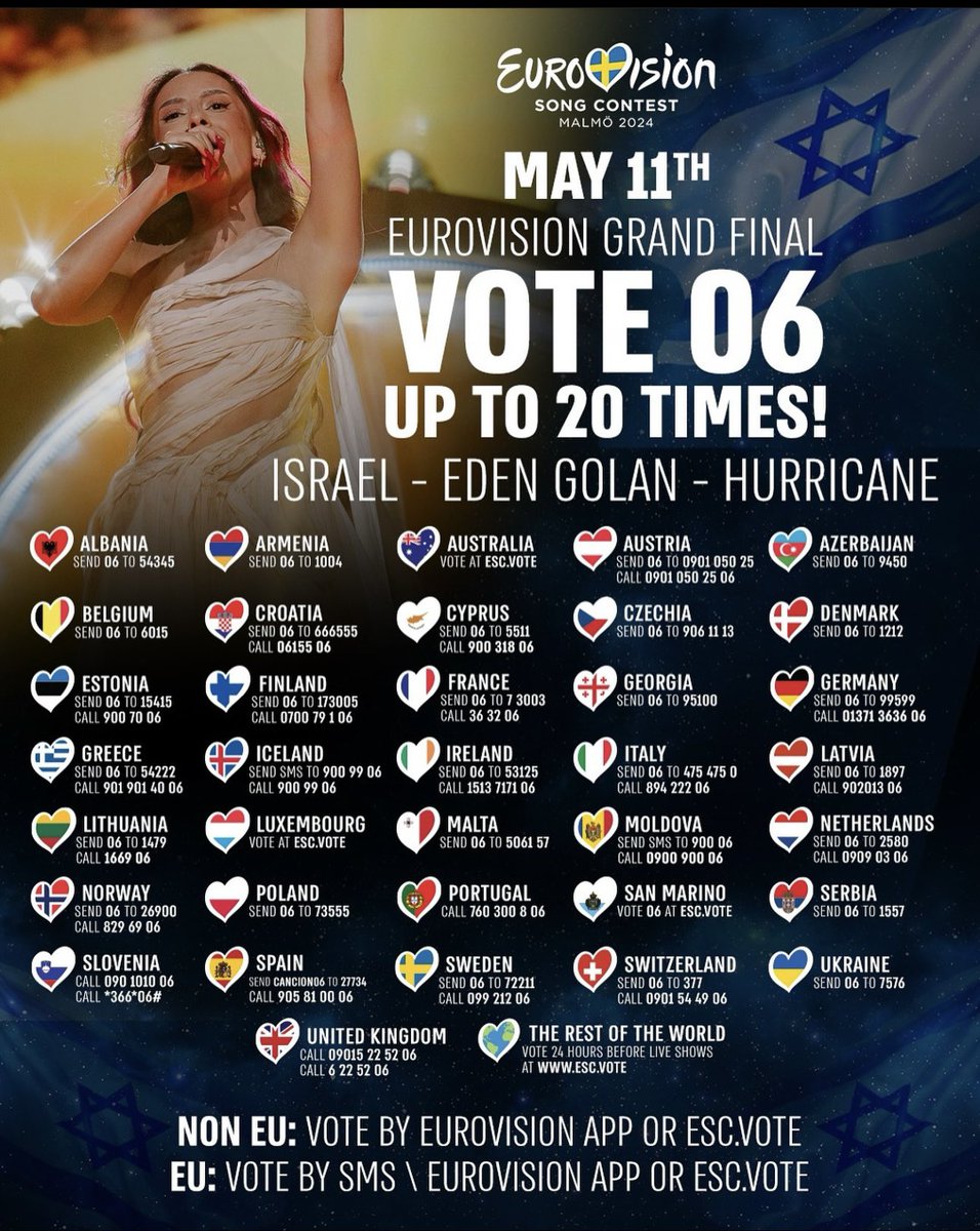 Today everyone is voting for Eden Golan🎤🇮🇱
#vote06