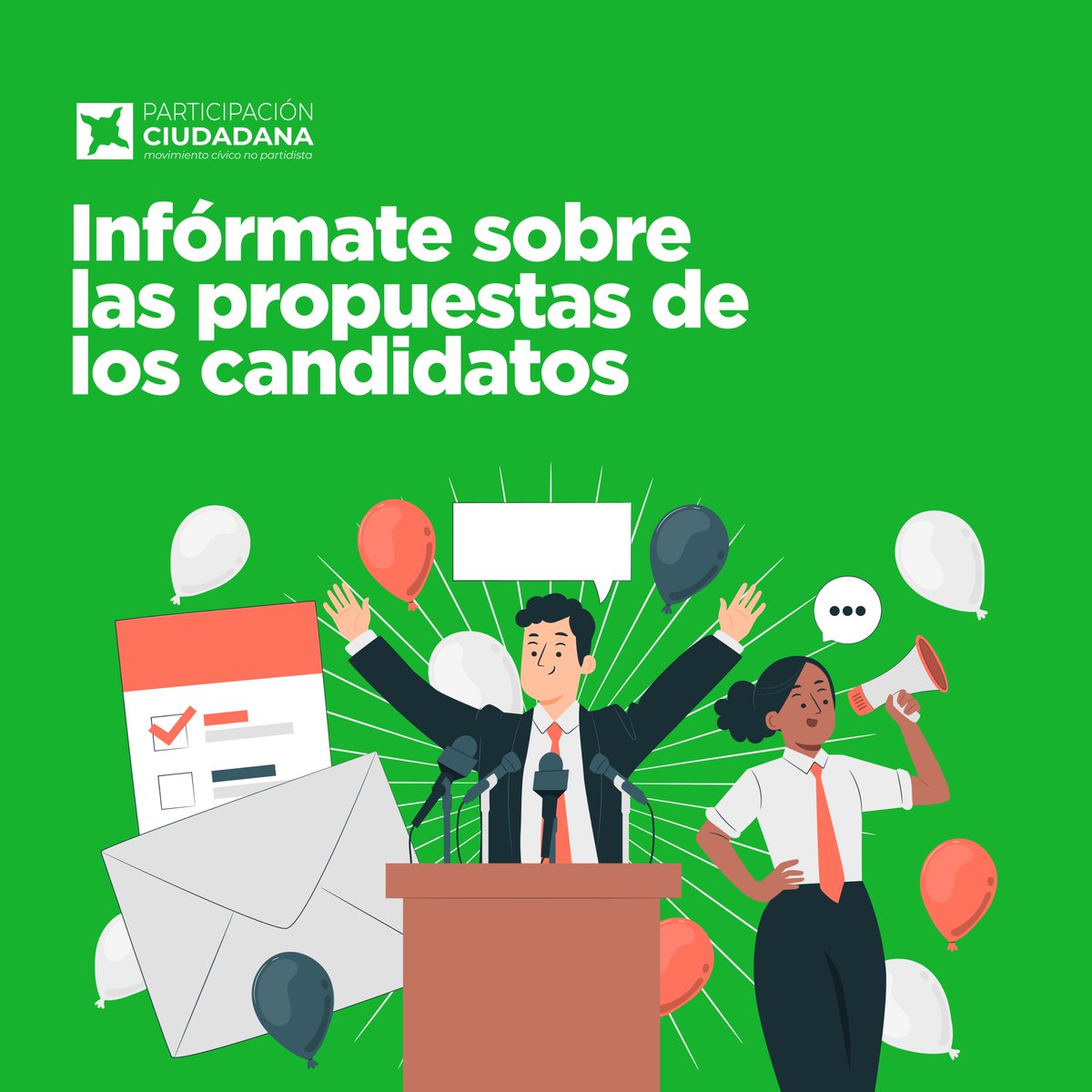 PCiudadana's tweet photo. ¡Infórmate sobre las propuestas de tus candidatos y vota con conciencia! #participacionciudadana #oe2024 #atentocontuvoto #rdelige #eleccionesrd https://t.co/AGl131JuN1