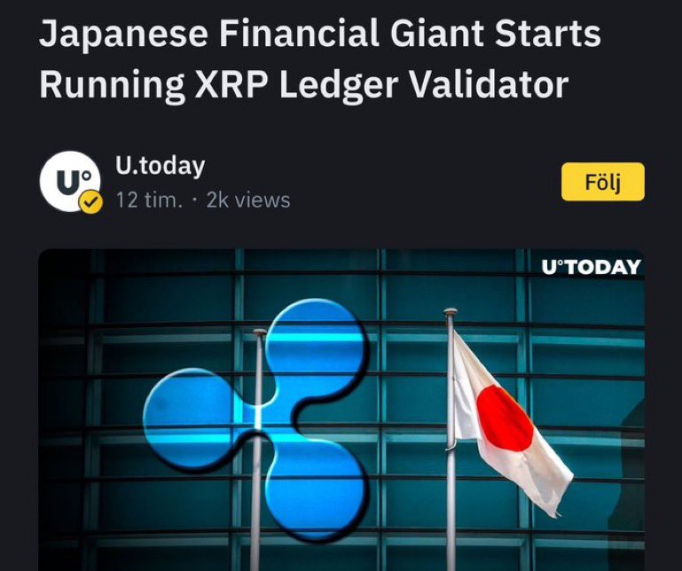 Japanese Financial GIants Running on #XRP Ledger! 
Billions expected to flow onto XRPL!

With the top DeFi token on XRPL, CTF Token, looks ready to pump from $0.95 to $374.25 per token!

Think about it, if CTF token only got $10 billion market cap, CTF token would jump from $0.95