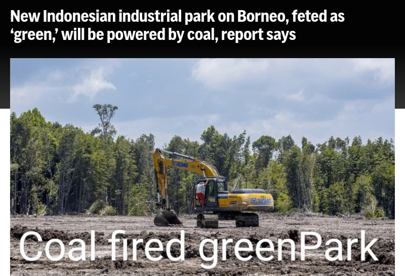 apnews.com/article/indone… Indunasia 'Green industrial Park' fired by coal. $750m Financing round with Adaro ? BNP Paribas, DBS stay out of coal finance, so stop JPMorgan, Citi, Deutsche Bank from underwriting Bond .