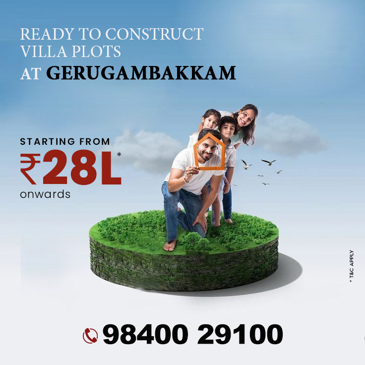 gobroker_tweets's tweet image. Premium Ready-to-Build Villa Plots🛣️ at GERUGAMBAKKAM
Starts from ₹28L* onwards💰
⏳ Limited Time Offer
So, why wait? Call us now on ☎️98400 29100 to know more!
#gobroker #VGN #Promoters #vgnproperties #highland #villaplots #plots #plotforsale #LandForSale #chennai