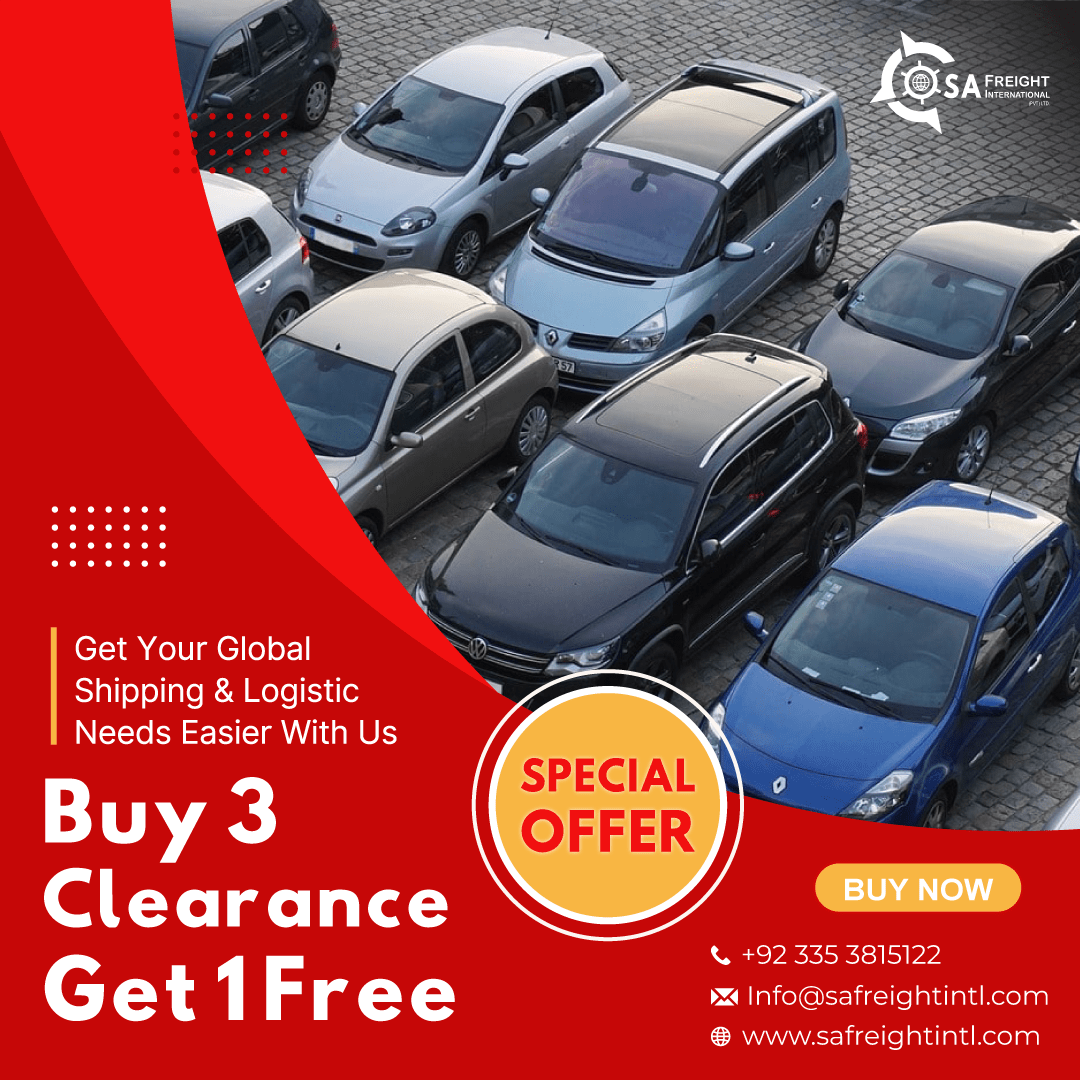 Special Offer: Buy 3 Clearance Get 1 Free!
#clearance #clearancesale #clearancedeals #specialoffer #freebies #globalshipping #SaveBig #buy3get1free #import #export #CarClearance #ClearanceAlert #ClearanceServices #safreightintl #safreightinternational