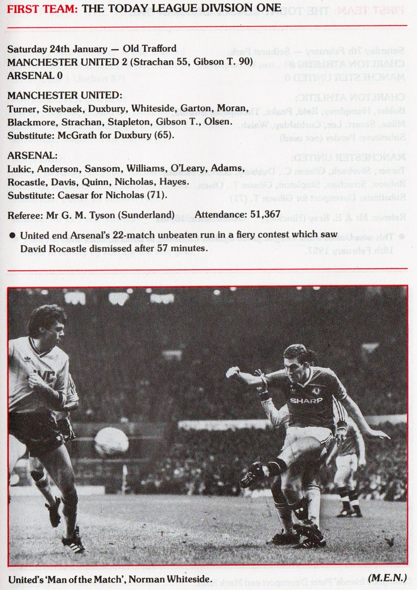 Manchester United 2-0 Arsenal, 24th January 1987 #MUFC