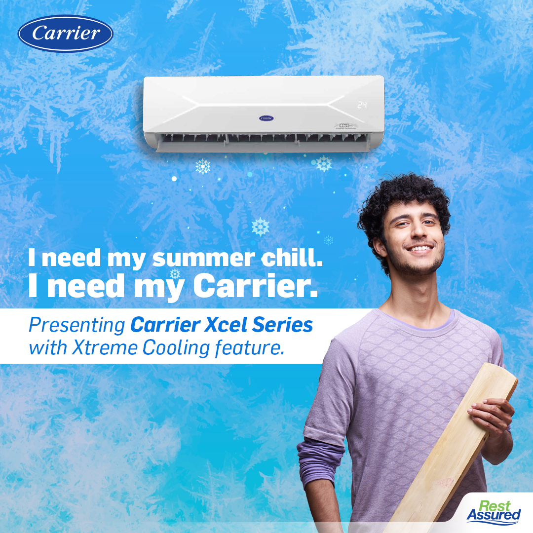 This summer get your much needed summer chill with Carrier Xcel series that comes with Xtreme Cooling feature and much more. Explore your summer comfort with Carrier Xcel Series today! #CarrierMidea #CarrierComfort #FatherOfCool #RestAssured #Comfort #Ac #Cool #XcelSeries