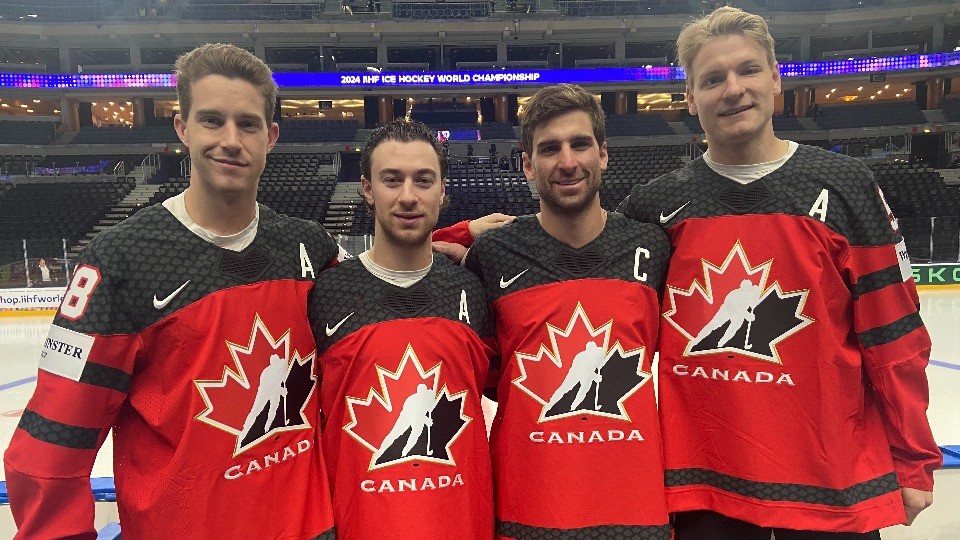 Meet the captains! / Voici nos capitaines! 🇨🇦 C: John Tavares (@OHFHockey) A: Andrew Mangiapane (@OHFHockey) A: Colton Parayko (@HockeyAlberta) A: Damon Severson (@hockeysask) #MensWorlds | #MondialMasculin