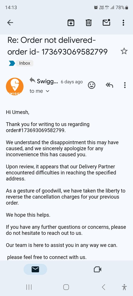@SwiggyCares @Swiggy  not received refund till date mail received on 5th may2024