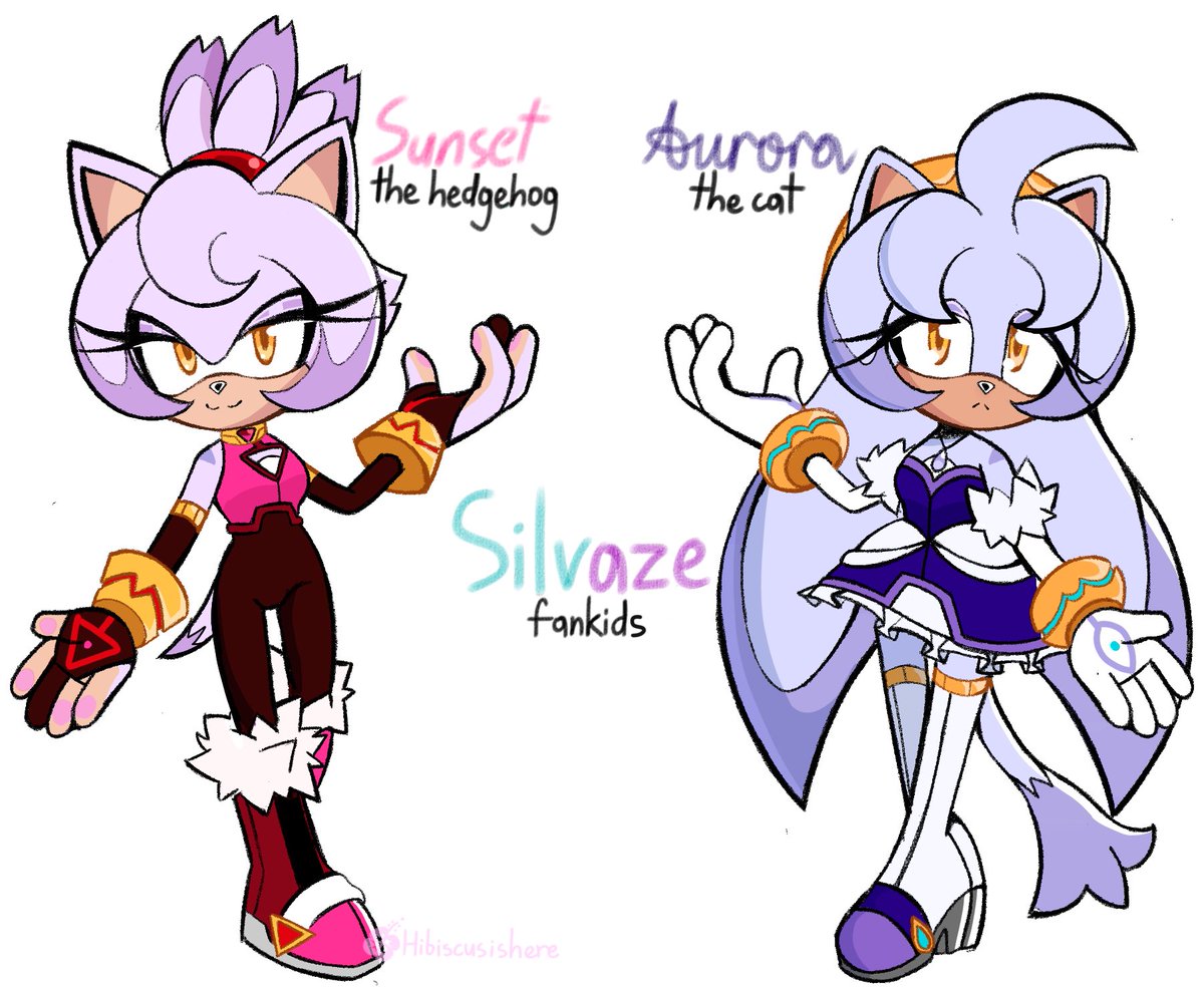 At first I was content with having just one silvaze child, but I started to feel a strong urge to make another! These are the twin girls Sunset and Aurora :D!!
#silvaze #fankid