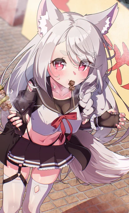食べ歩き夕立(外出スタイル #アズレン #アズールレーン