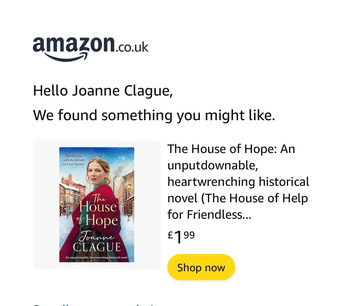 Amazon has sent me something I might like 😉 #TheHouseofHope is out on August 15 and available to preorder from your favourite bookshop now #sagasaturday #booklovers #HistoricalFiction