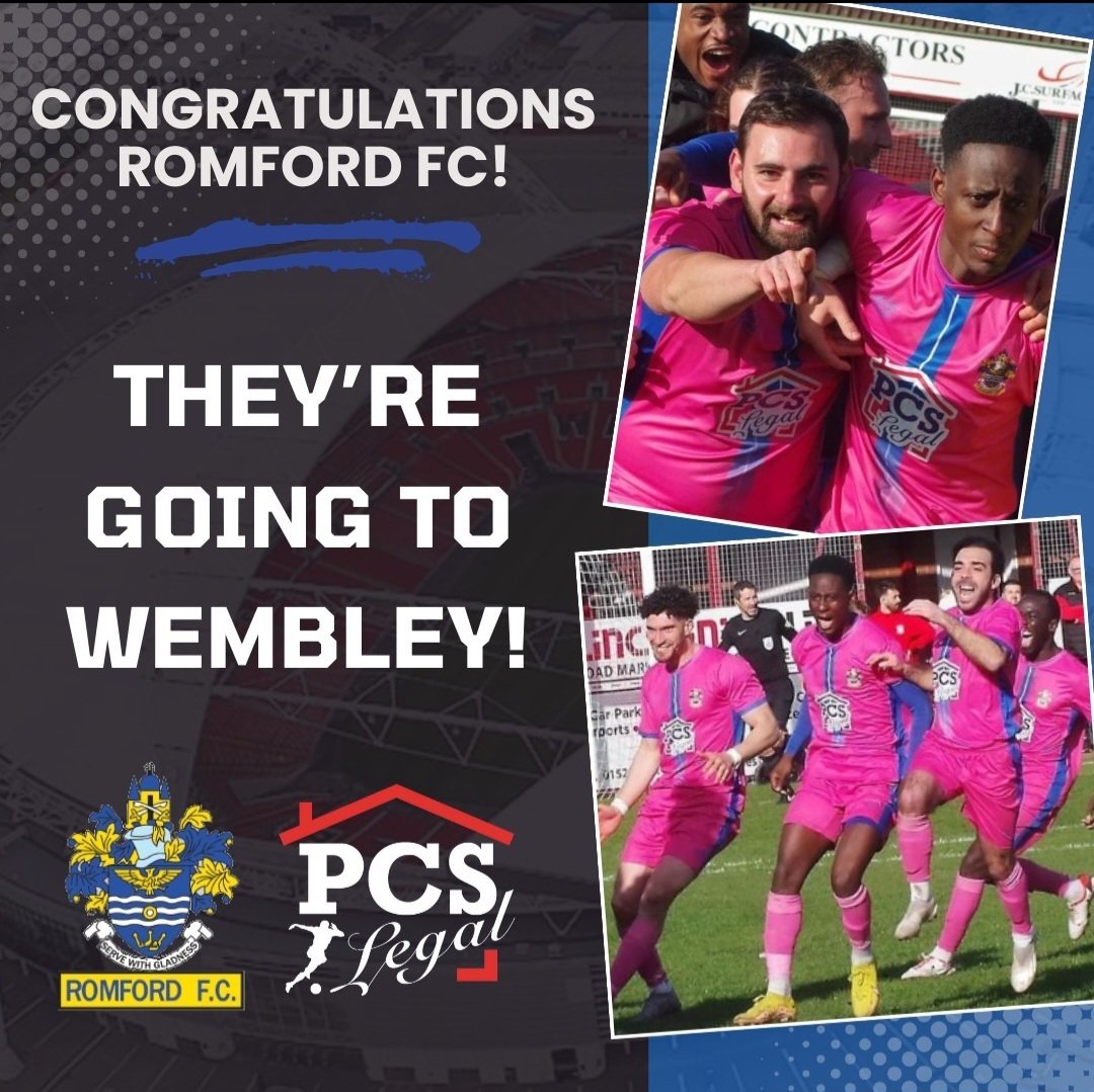 Good luck to @RomfordFC playing at Wembley Stadium today!! 🏟⚽️ @RomfordFCCorp