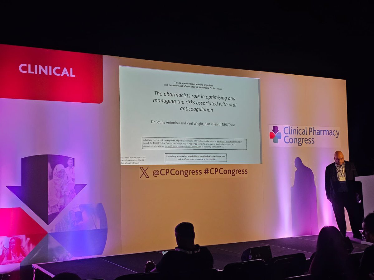 Great to have lots of pharmacy staff from @Leic_hospital at day 2 of @CPCongress. Starting of the day by hearing about the key role pharmacists play in oral anticoagulation management #CPCongress