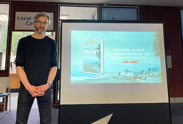 📚✨Great evening at the library with @henryhemming discussing 'Four Shots in the Night'. Attendees praised it as 'especially interesting' & 'thought-provoking.' Check out his other titles like 'Churchill's Iceman' & 'Our Man in New York.' Reserve now! 🔍🕵️‍♂️ #TrueCrime #Espionage