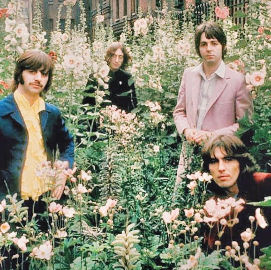London, July 1968 amongst the foliage #TheBeatles #sixties #maddayout #sixtiestyle #beatleslondon