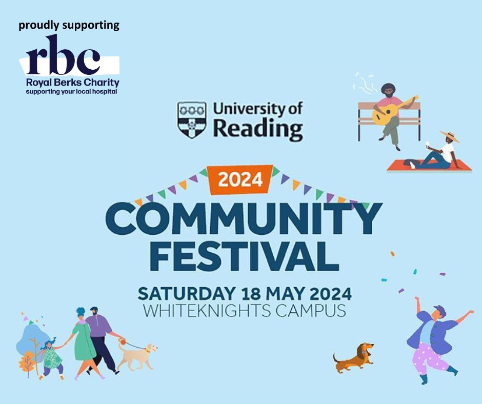 Join us at the @universityofreading Community Festival next Saturday, 11am - 5pm! @RBNHSFT vs @uniofreading Tournament teams are going head-to-head in a charity tournament raising funds for the hospital. We'd love to see you there supporting #TeamRBH