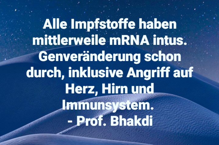 Mentaltrainer1's tweet image. Alle #Impfstoffe haben mittlerweile #mRNA #intus. #Genveränderung schon durch, inklusive #Angriff auf #Herz, #Hirn und #Immunsystem. 
- Prof. #Bhakdi @DetekteiFFM @kleopatra2009 @lebenskraftraum @Rainer_Wiedey @Wissen_istMacht @SFS_Schaible @TraumHeizung @ugs777 @matratzen_ch