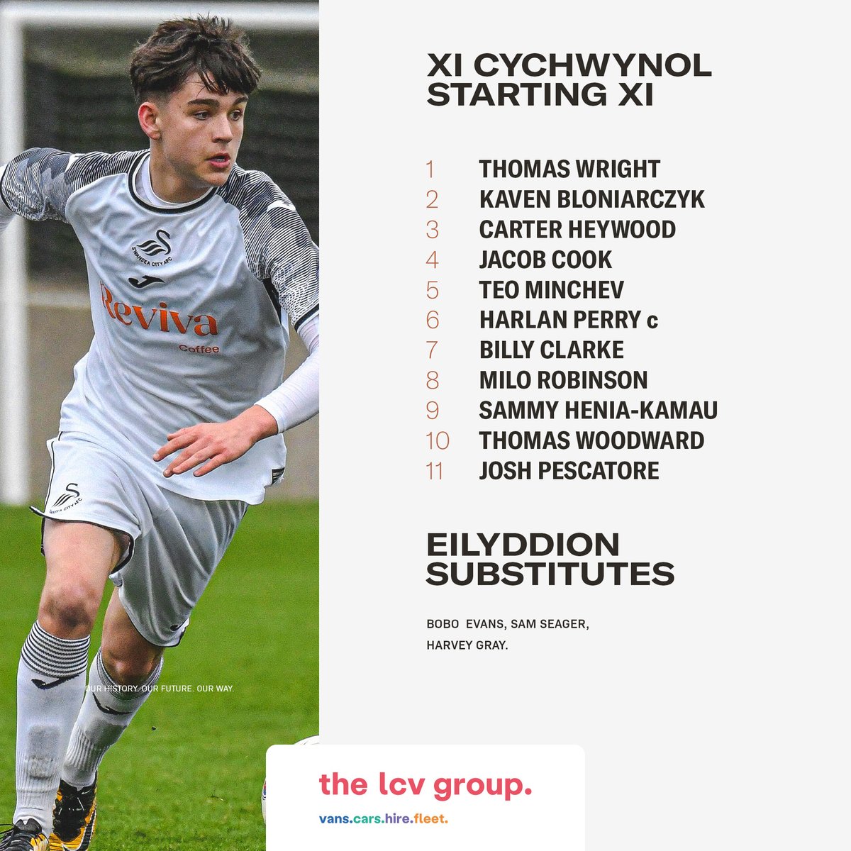 ⚠️ 𝗦𝗧𝗔𝗥𝗧𝗜𝗡𝗚 𝗫𝗜 ⚠️ Your #SwansU18s side to face @LaticsOfficial in the U18s season finale this morning 🦢 Brought to you in partnership with @the_lcvgroup.