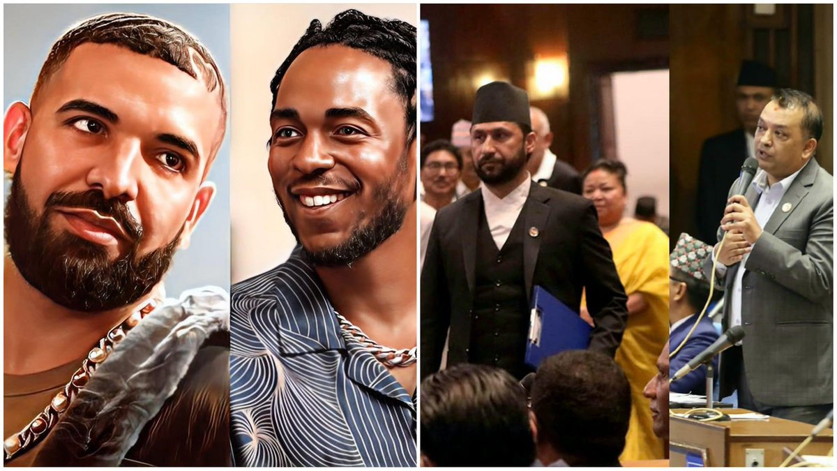 RONBupdates's tweet image. Which &apos;Lafada&apos; is interesting? Drake &amp;amp; Kendrick or Rabi Lamichhane &amp;amp; Gagan Thapa?  
#funpost