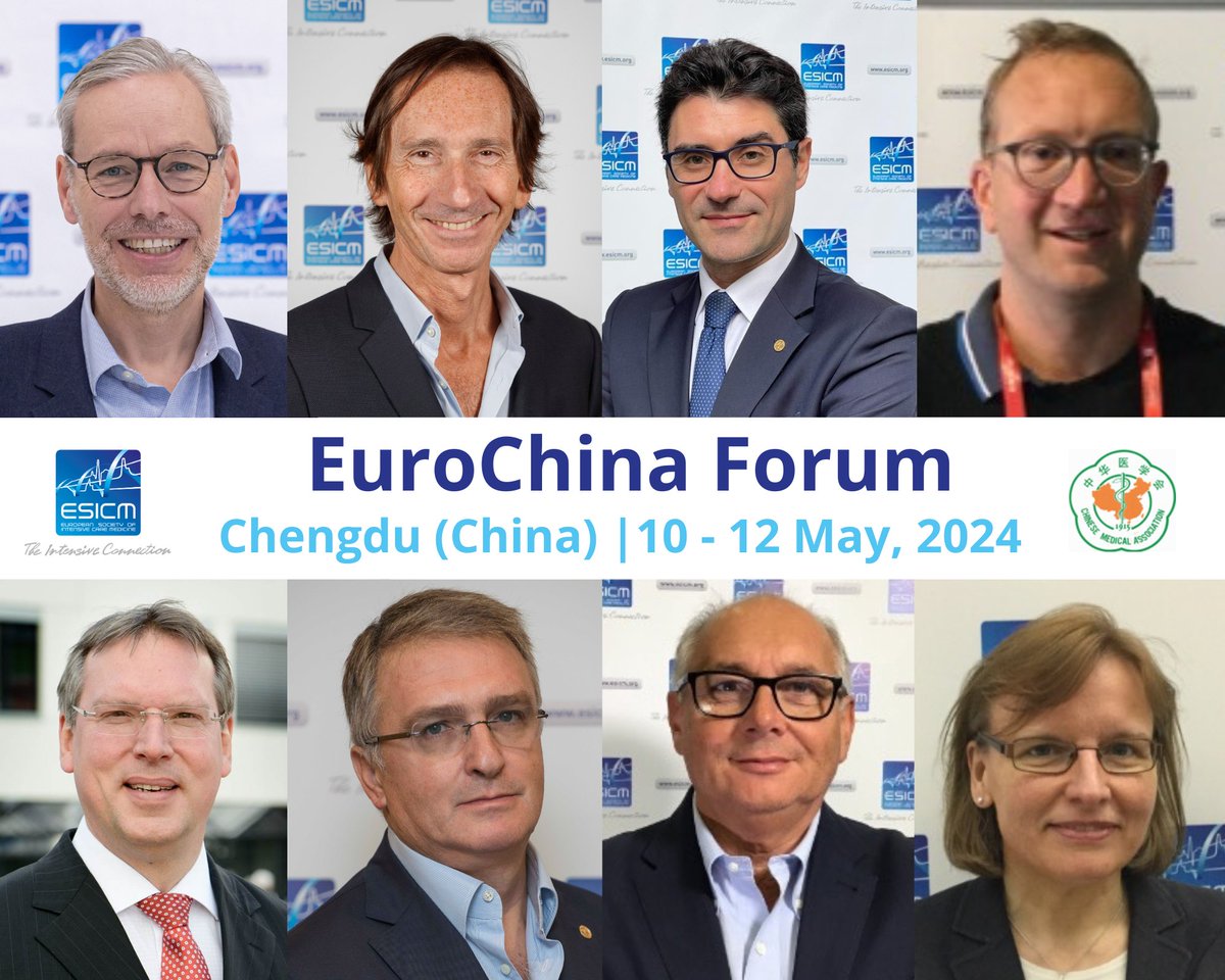 🌎 10 - 12 May | The Euro-China Forum is happening now! ESICM will be represented there by: @criticcaredoc, @DrMCecconi, Jean-Louis Teboul, Marco Ranieri, @MarliesOsterman, @Dr_Cit, @drPaulElbers & @ArthurvanZanten Check the full programme & the venue! 👉 loom.ly/Xmey8OI