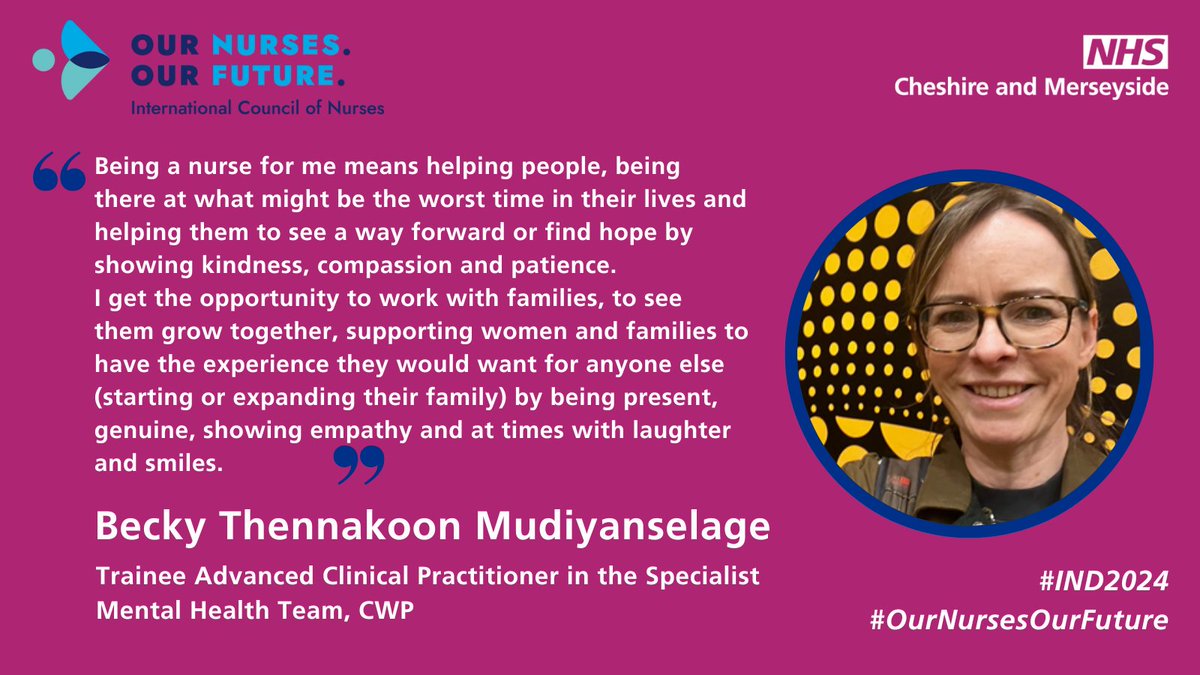 We are celebrating #IND2024 this year by asking our nurses to share what it means to them. Read what Becky has to share. #OurNursesOurFuture @cwpnhs