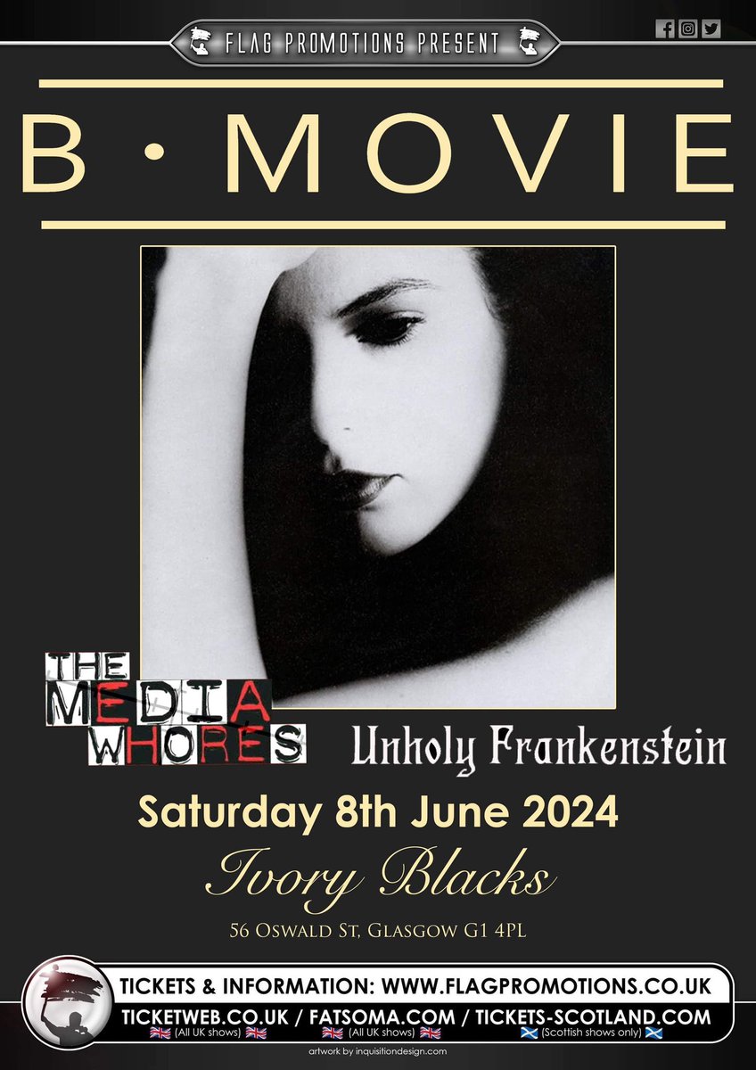 📣Gig News🎭 Just 4 wks until our next gig! We’ll be @Ivory_Blacks #Glasgow on 8 June with B-Movie! Message us about this, as we’ve discounted tickets! Value for money savings! Advanced ticket sales make all the difference to ensure gigs go ahead! #Punk facebook.com/share/p/k9jhkp…