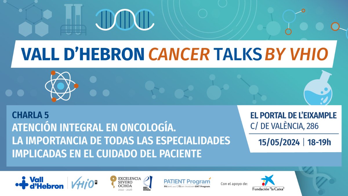 📣 Próximo #VHIOTalks2024‼️ 🔹 Atención integral en oncología.  💬 Con @NinesPenuelas, @lau_bascu e Isabel Magallón en un debate que moderará @luis_quevedo 🗓️ 15 de mayo ⏰ 18 h 📍@portaleixample 👉linke.to/VHIOTalksMayo24