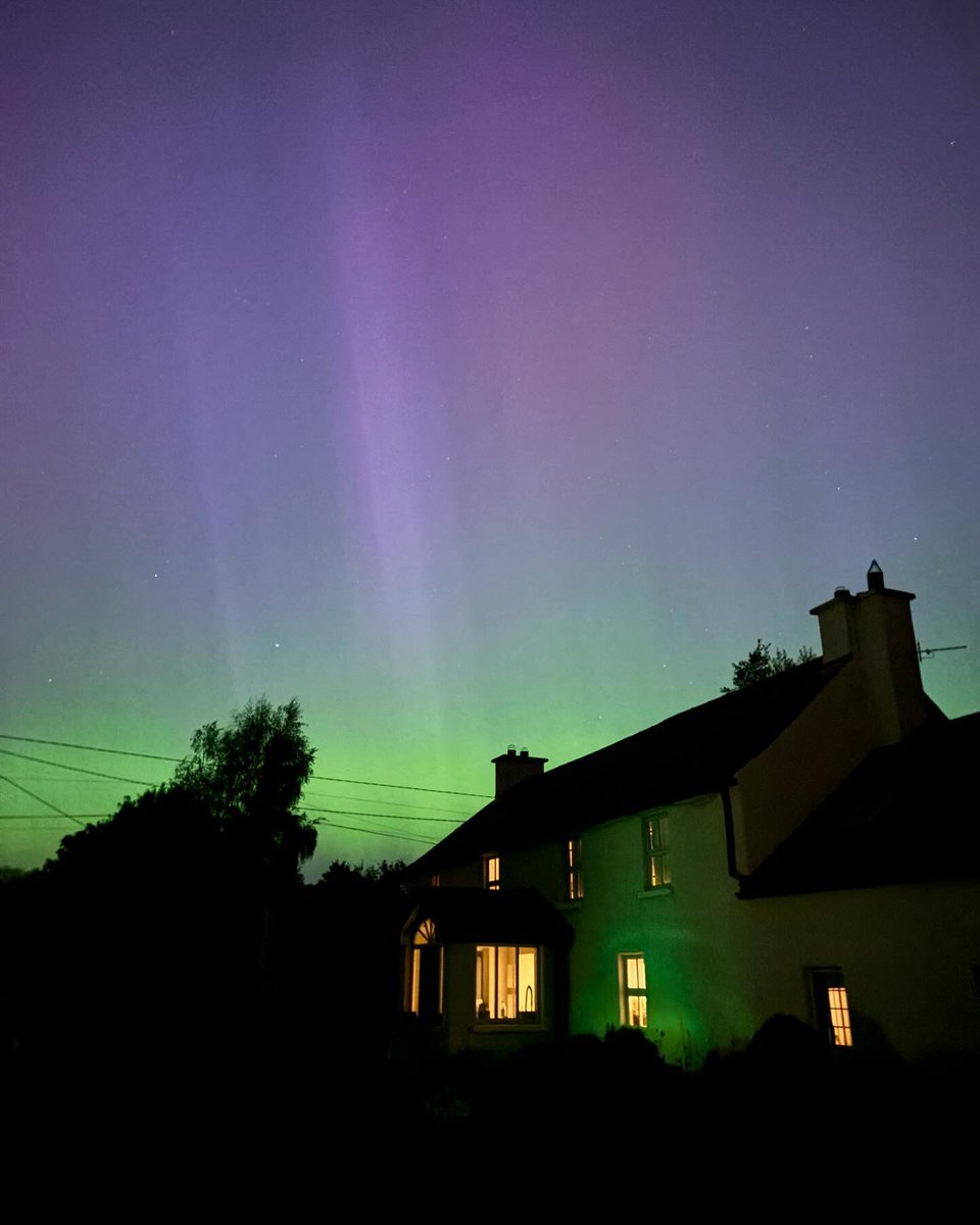 Aurora Borealis over our 16th century ruins of Legan Castle and our 200 year old farmhouse. <a href="/CarlowWeather/">Carlow Weather</a>