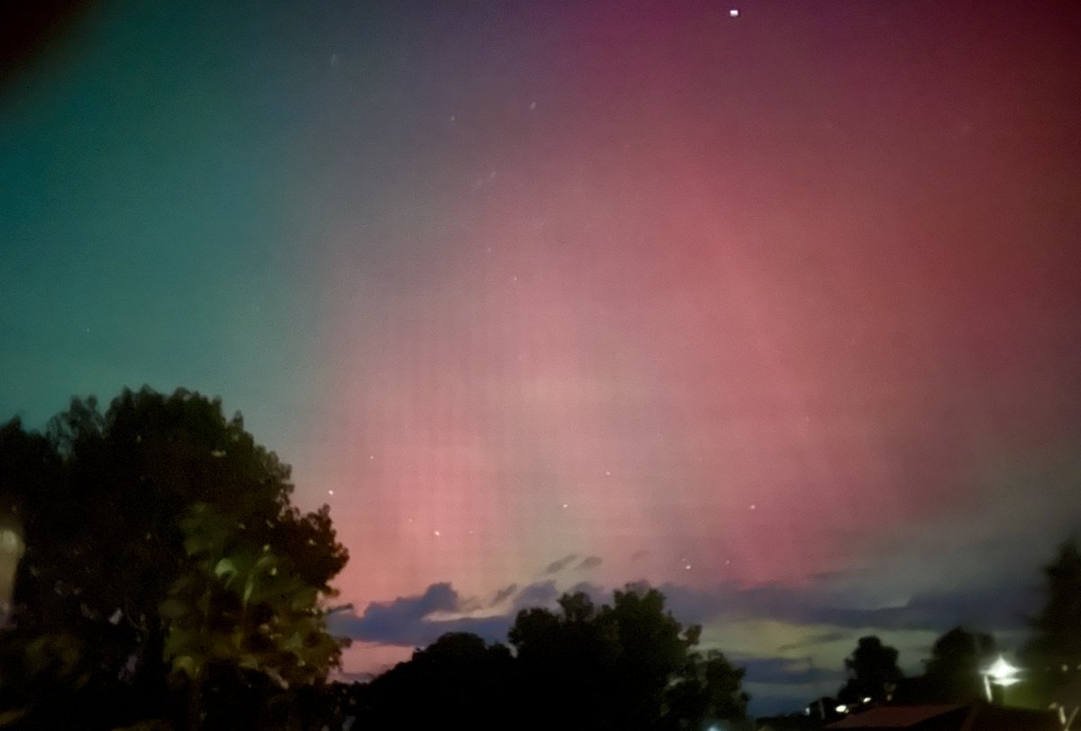 From my window to the soul and kitchen window in Launceston.  I'll try to get some better pics.  Might head down the river for a clearer more dramatic view.  #AuroraAustralis